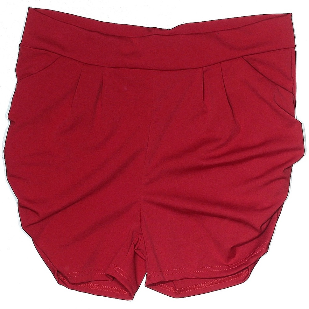 Ruby Red Ruched Trouser Shorts